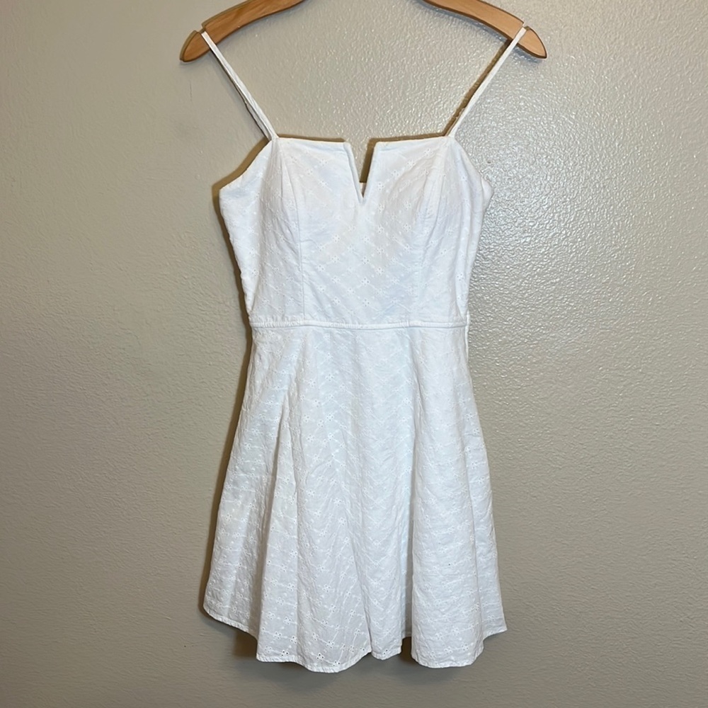 Trixxi White Spaghetti Strap Mini Juniors Dress